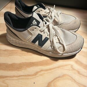 New Balance Cream and Black Athletic Shoes